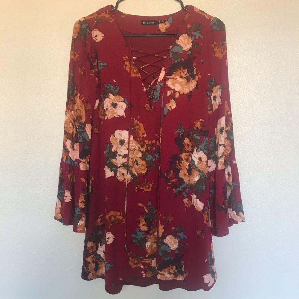 Blu Pepper Floral Mini Dress, S